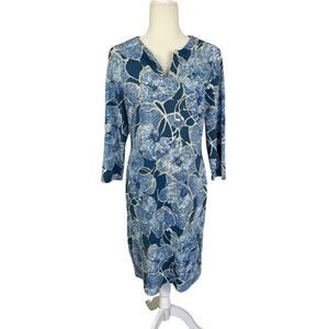J. McLaughlin Carly Catalina Cloth Dress Oleander Print Sz Large Casual Elegance